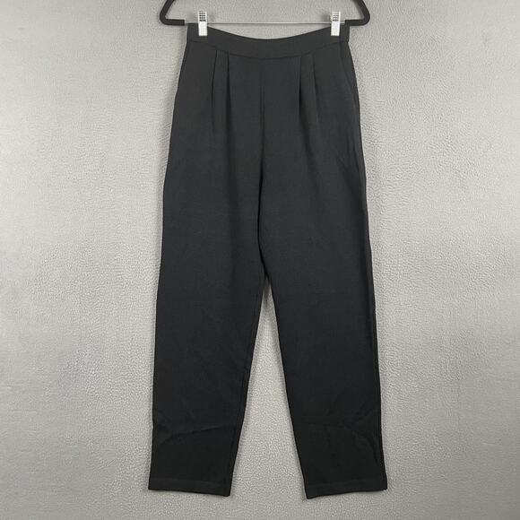 St John Basics Pants Womens 4 Black Knit High Waist Pull On Career Classic - Picture 1 of 8